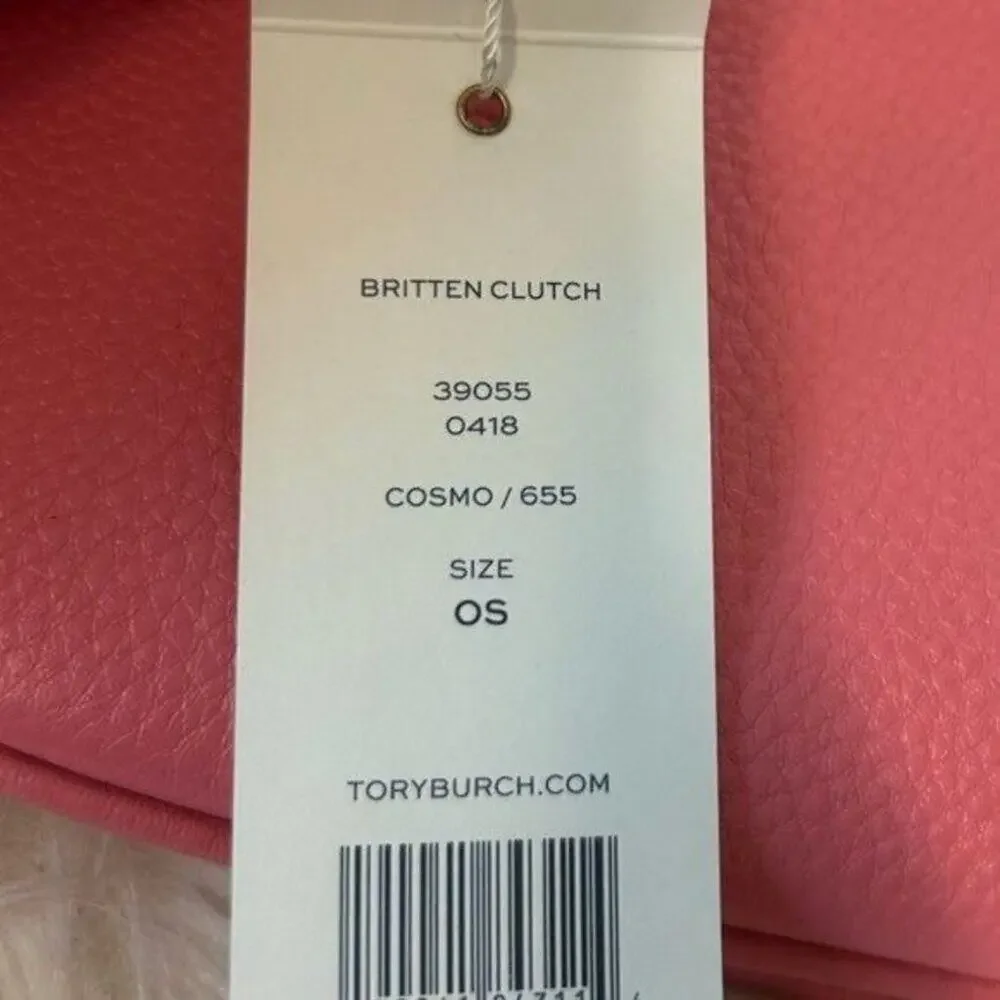 TORY BURCH BRITTEN CROSSBODY CLUTCH BAG Cosmo Pink New With Tag